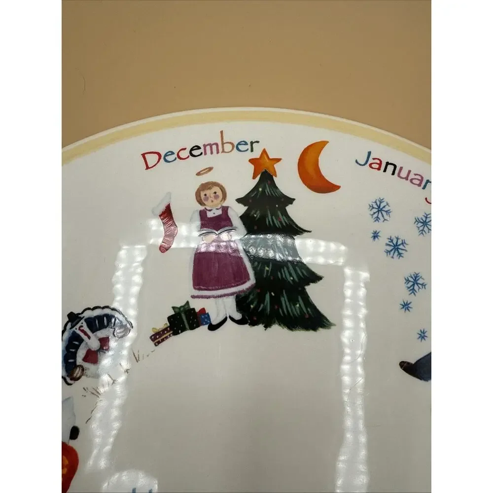 Nantucket Home Happy Everything Monthly Celebration Handled Cake Plate/Platter.
